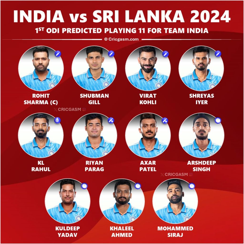 Team India Best Playing 11 Revealed for 1st ODI vs Sri Lanka