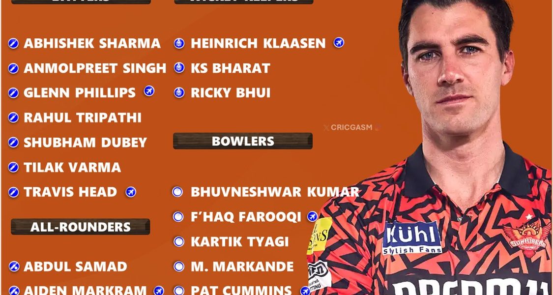 IPL 2025 Best Possible Squad List for Sunrisers Hyderabad (SRH)