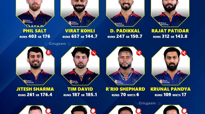 IPL 2025 Champion Royal Challengers Bengaluru (RCB) Team Players List Analyzed